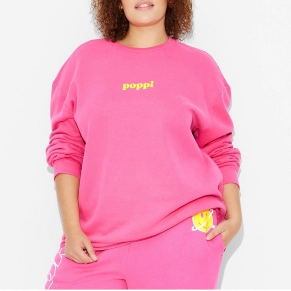 Adult Poppi Forever Icon Graphic Sweatshirt - Pink Size L - Picture 5 of 10